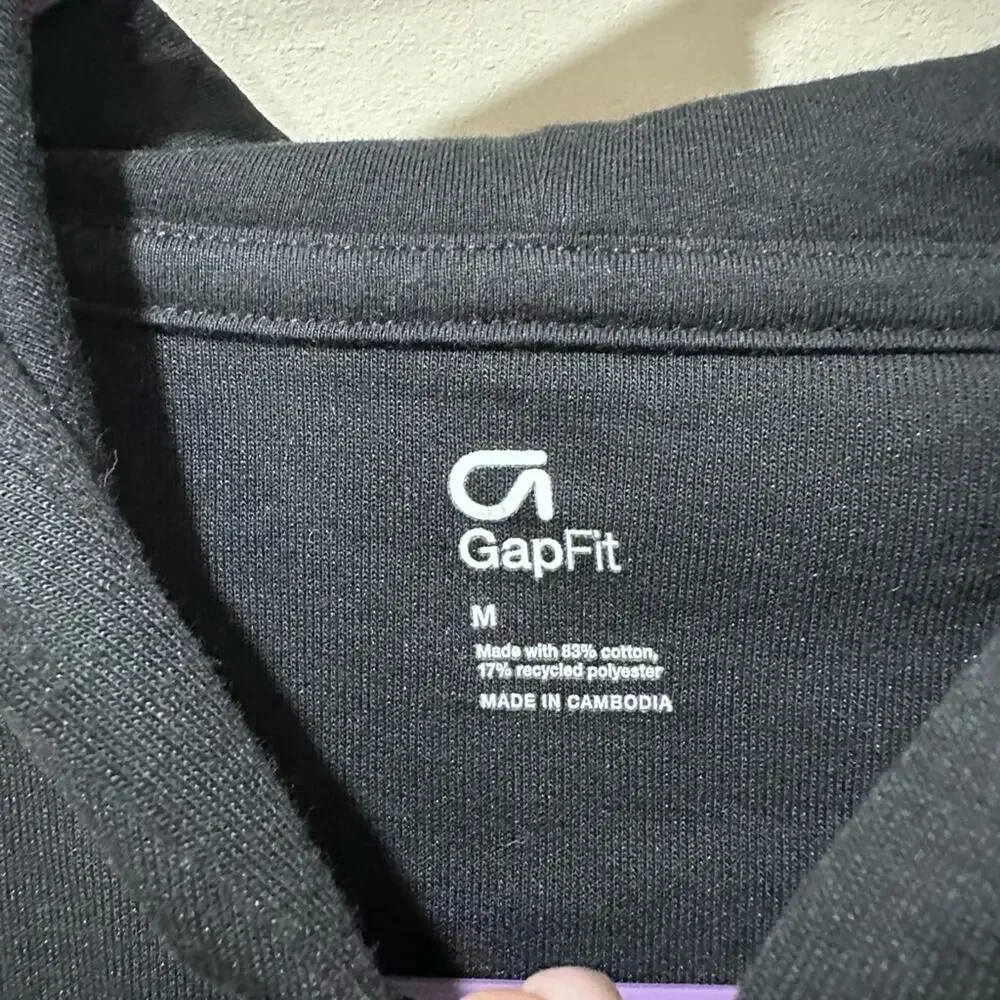 GapFit Full Zip Hoodie Jacket Athletic Activewear‎ Layering Black M